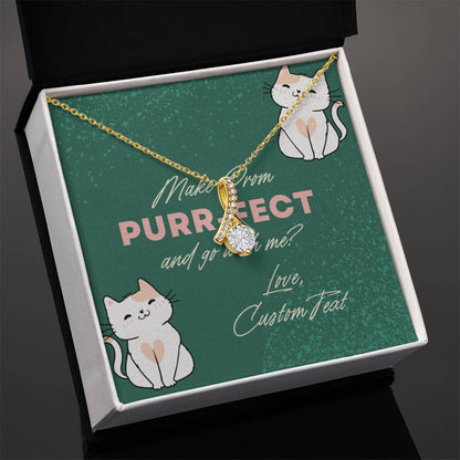 Make Prom Purr-fect Alluring Beauty Cubic Zirconia Prom Proposal Necklace - Prom Proposal Necklace - Promposal Gift Necklace - Personalize It Toledo