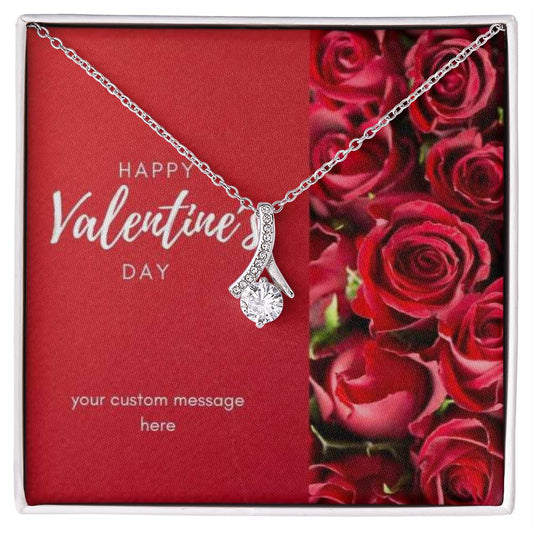 Happy Valentine's Day Alluring Beauty Cubic Zirconia Necklace