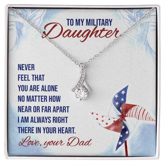 To My Military Daughter Honor and Elegance - Alluring Beauty Cubic Zirconia Necklace