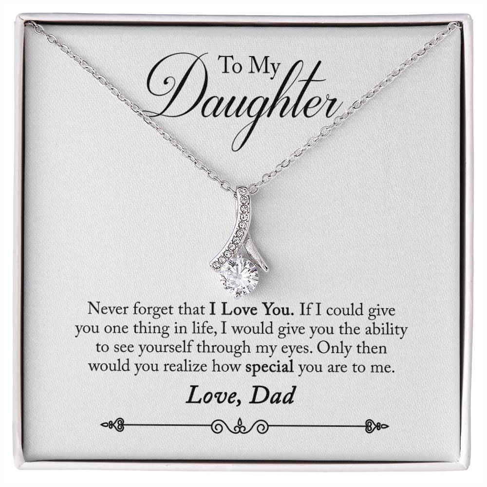 To My Daughter - Never Forget: Alluring Beauty Cubic Zirconia Necklace for Daughter