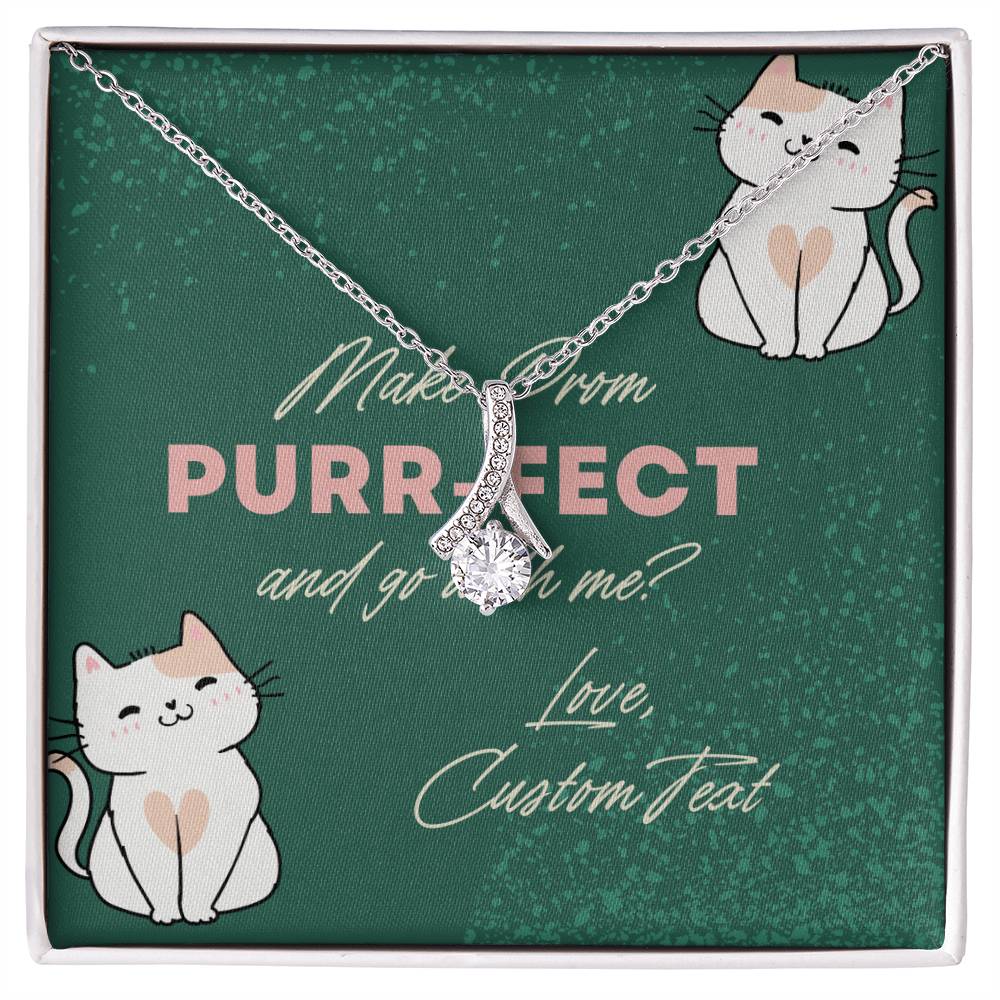 Make Prom Purr-fect Alluring Beauty Cubic Zirconia Prom Proposal Necklace - Prom Proposal Necklace - Promposal Gift Necklace - Personalize It Toledo