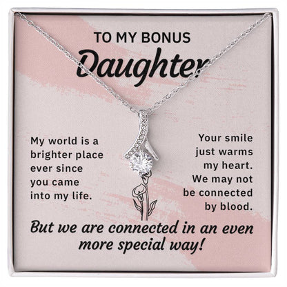 To My Bonus Daughter Alluring Beauty Cubic Zirconia Necklace