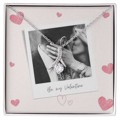 Be My Valentine Alluring Beauty Cubic Zirconia Necklace With Photo Card - Personalize It Toledo