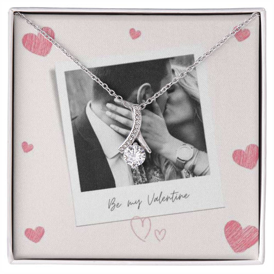 Be My Valentine Alluring Beauty Cubic Zirconia Necklace With Photo Card