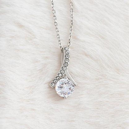 Alluring Beauty Necklace: A Timeless Gift to Spark Her Joy - 14K White Gold Finish CZ Pendant Necklace