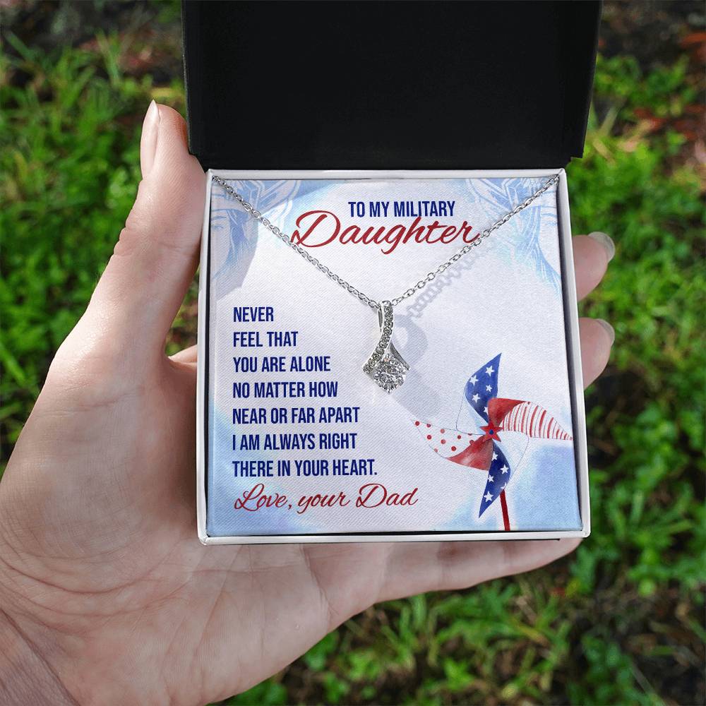 To My Military Daughter Honor and Elegance - Alluring Beauty Cubic Zirconia Necklace