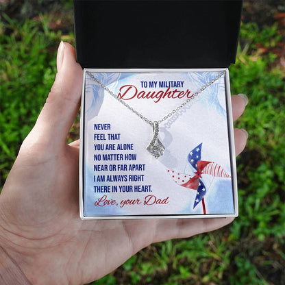 To My Military Daughter Honor and Elegance - Alluring Beauty Cubic Zirconia Necklace