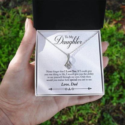 To My Daughter - Never Forget: Alluring Beauty Cubic Zirconia Necklace for Daughter