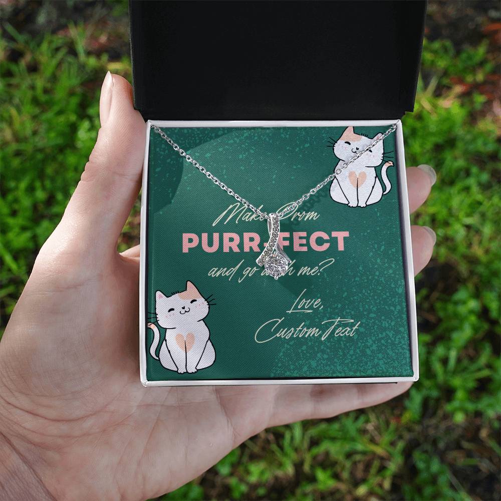 Make Prom Purr-fect Alluring Beauty Cubic Zirconia Prom Proposal Necklace - Prom Proposal Necklace - Promposal Gift Necklace - Personalize It Toledo