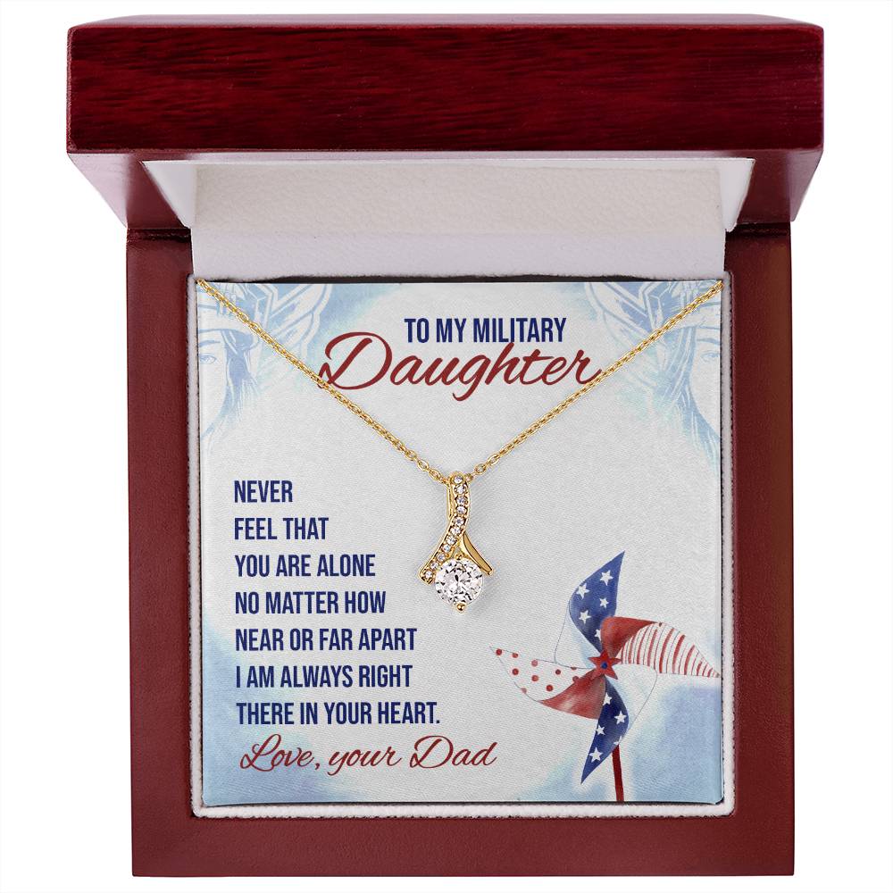 To My Military Daughter Honor and Elegance - Alluring Beauty Cubic Zirconia Necklace