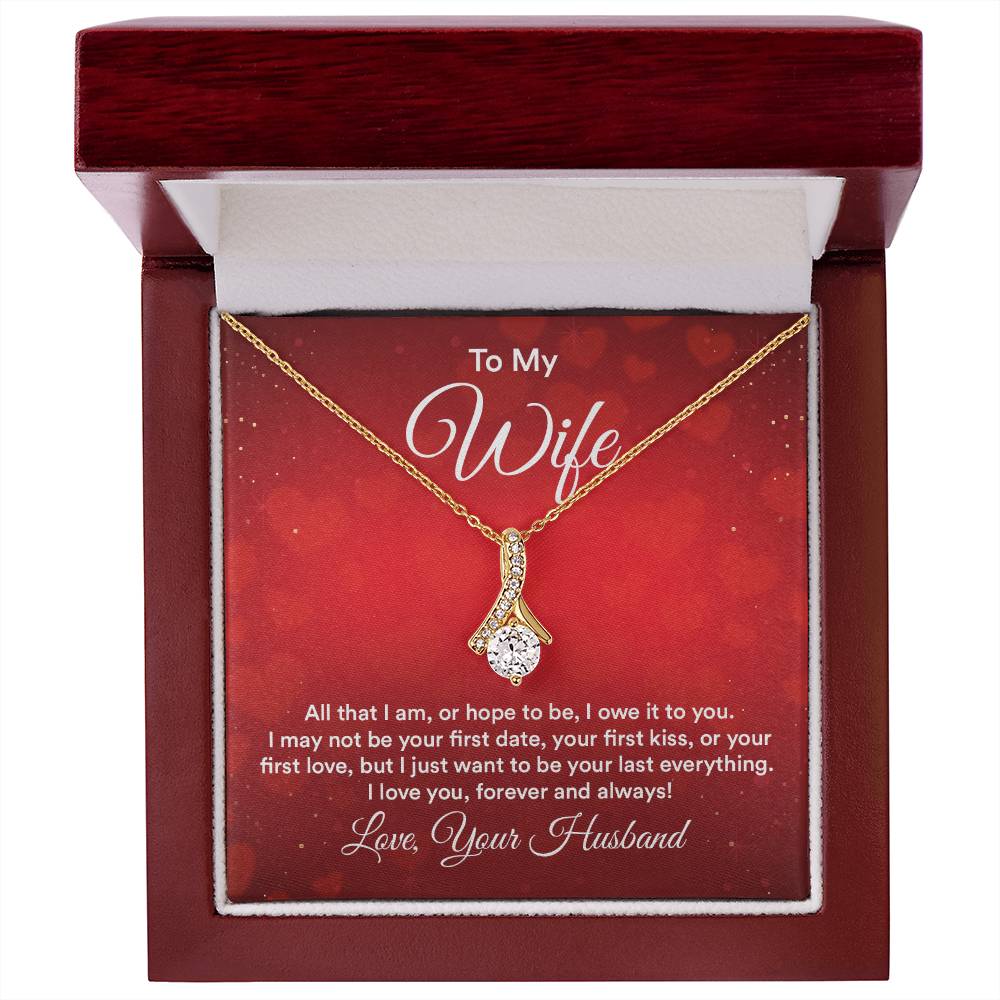 To My Wife All That I Am Alluring Beauty Cubic Zirconia Necklace