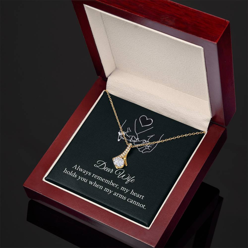 Dear Wife Always Remember Alluring Beauty Cubic Zirconia Necklace