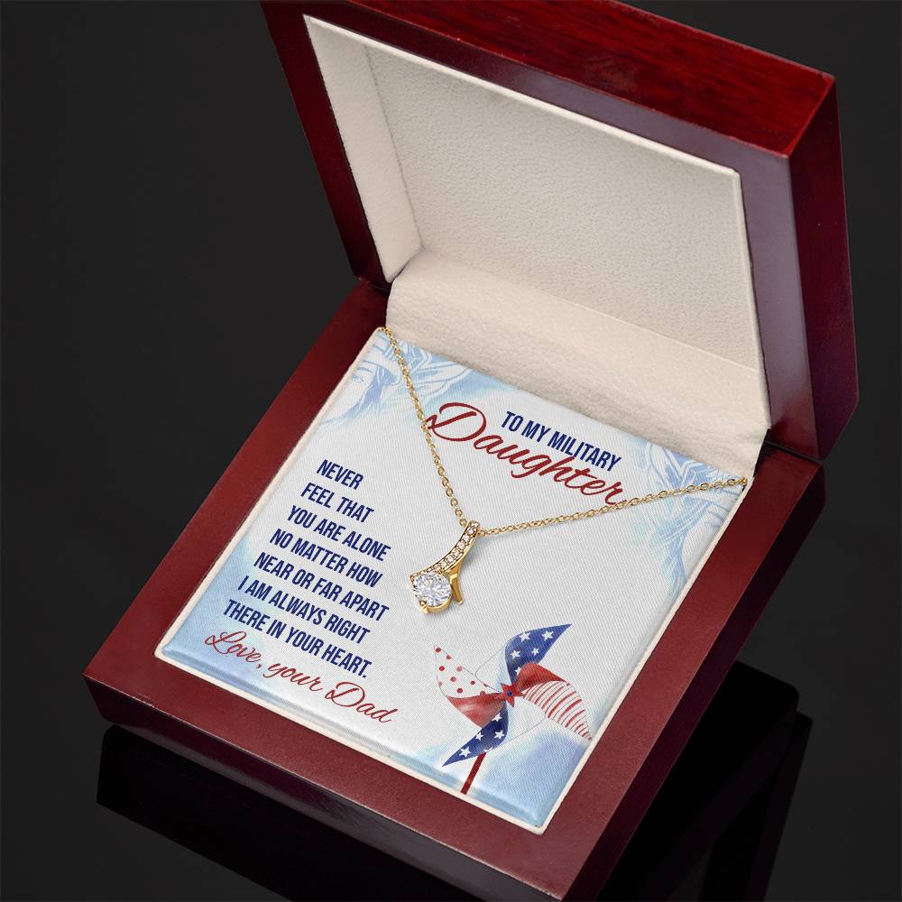 To My Military Daughter Honor and Elegance - Alluring Beauty Cubic Zirconia Necklace