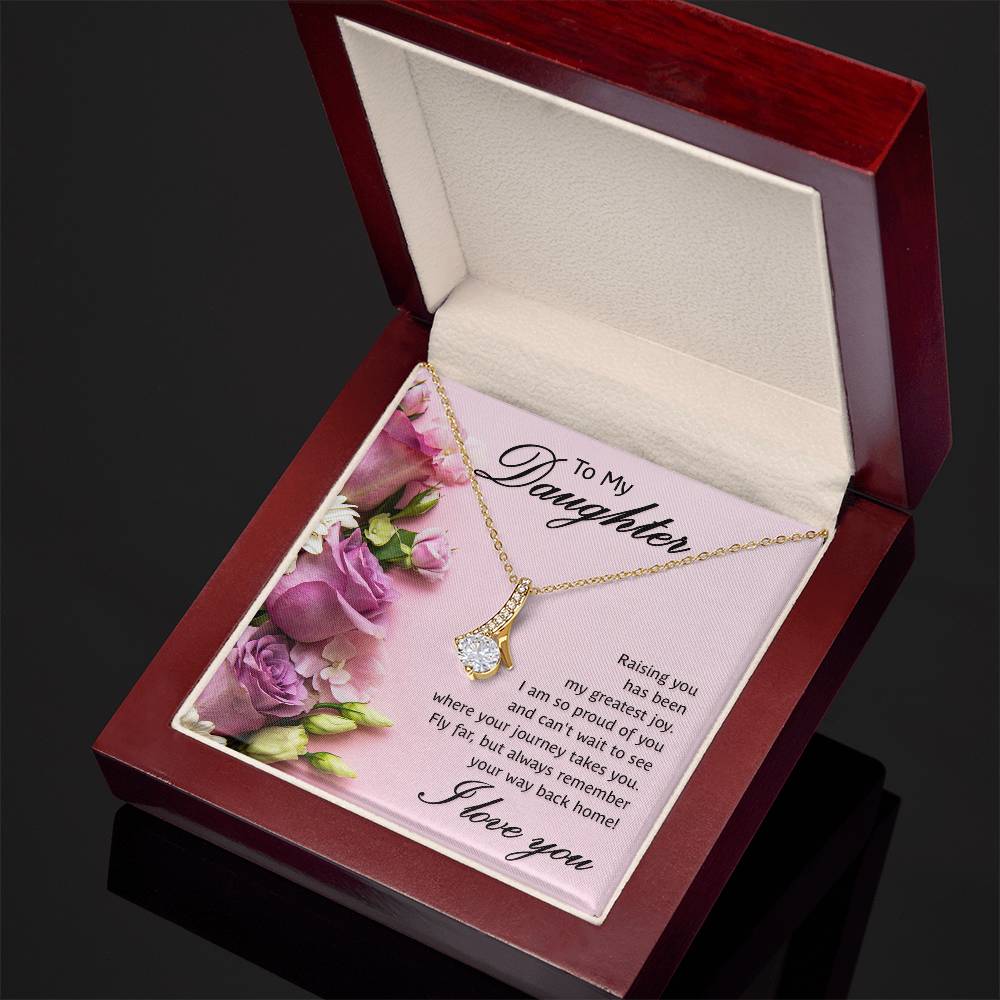 To My Daughter - Raising You My Greatest Joy Alluring Beauty Cubic Zirconia Necklace