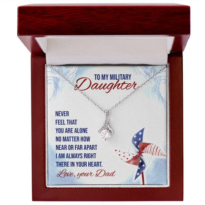 To My Military Daughter Honor and Elegance - Alluring Beauty Cubic Zirconia Necklace