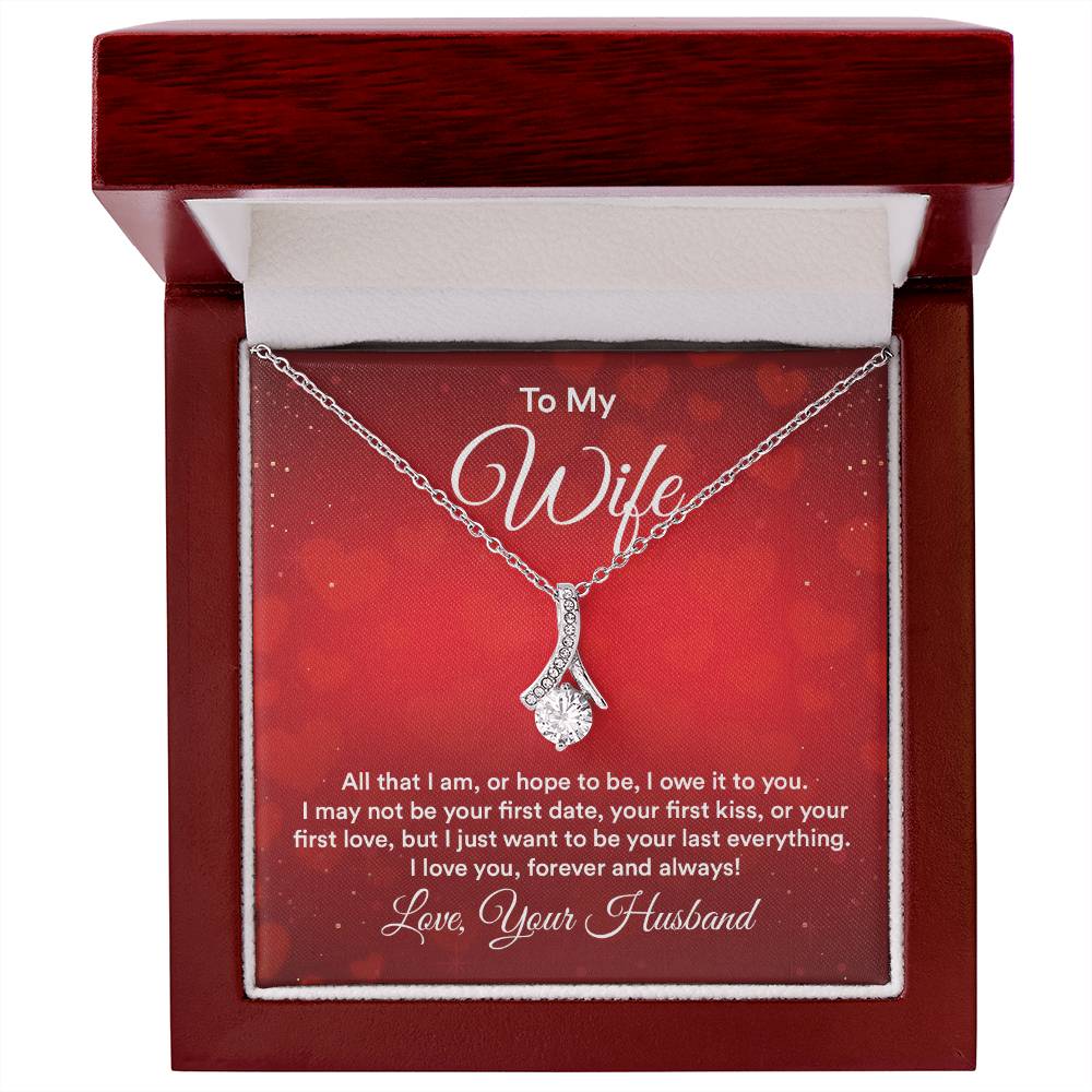 To My Wife All That I Am Alluring Beauty Cubic Zirconia Necklace