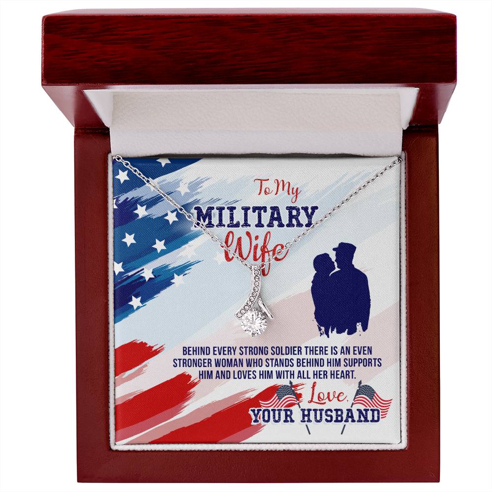 To My Milatary Wife Alluring Beauty Cubic Zirconia Necklace - Personalize It Toledo