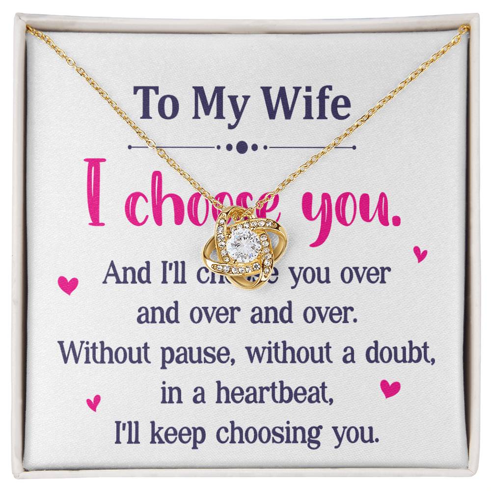 I Choose You Love Knot Necklace