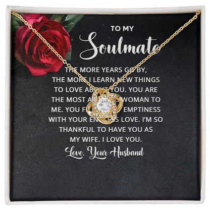 To My Soulmate Love Knot Necklace