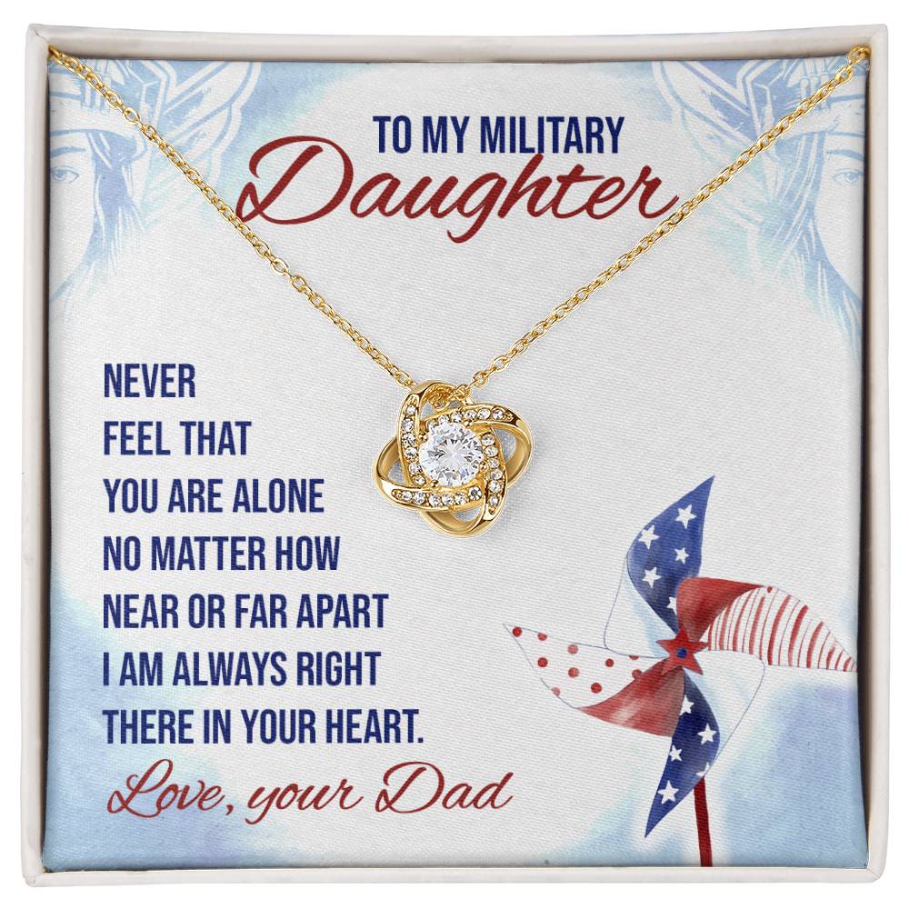 Military Daughter Love Knot Necklace