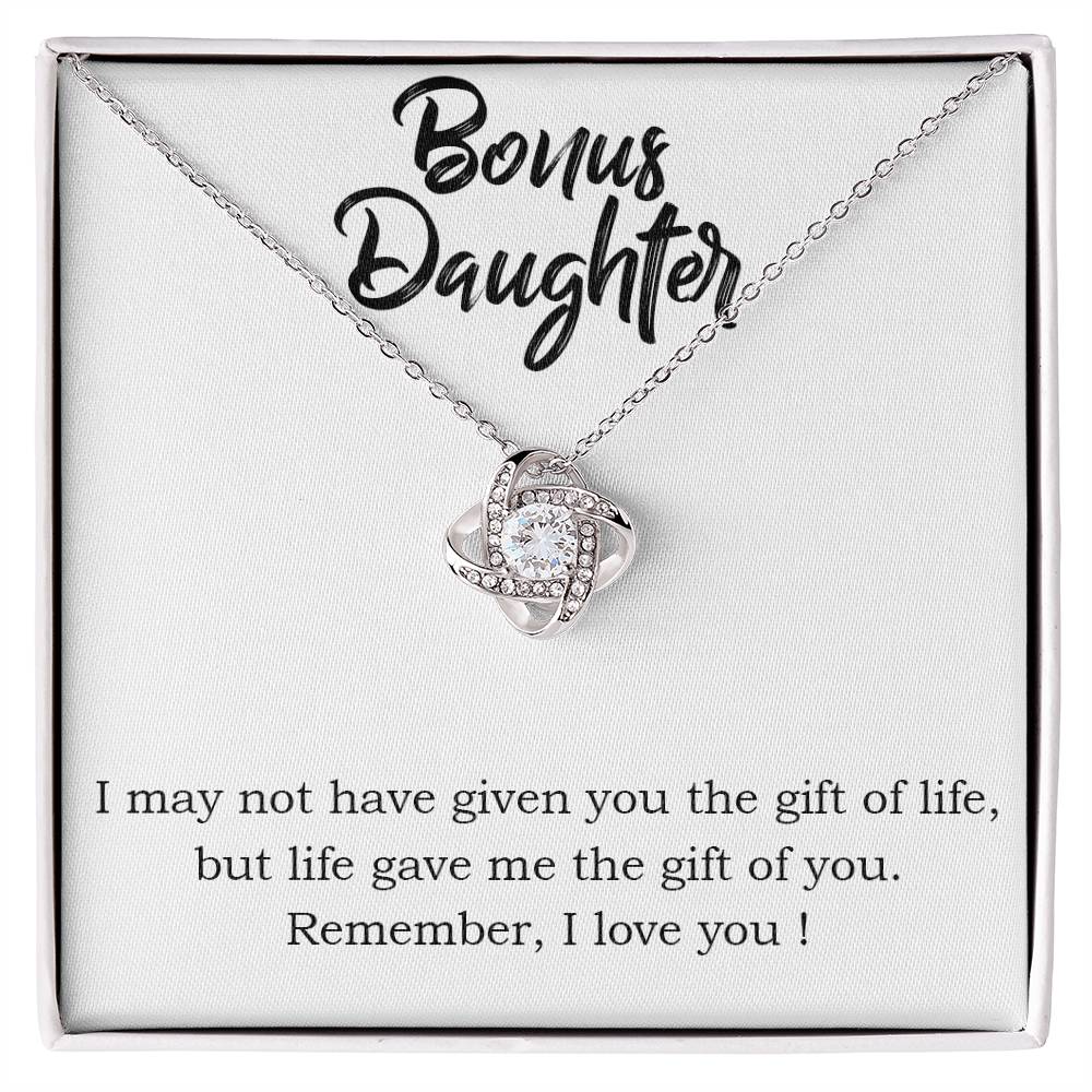 Bonus Daughter Love Knot Necklace - Step Daughter Love Knot Necklace - Personalize It Toledo