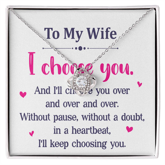 I Choose You Love Knot Necklace