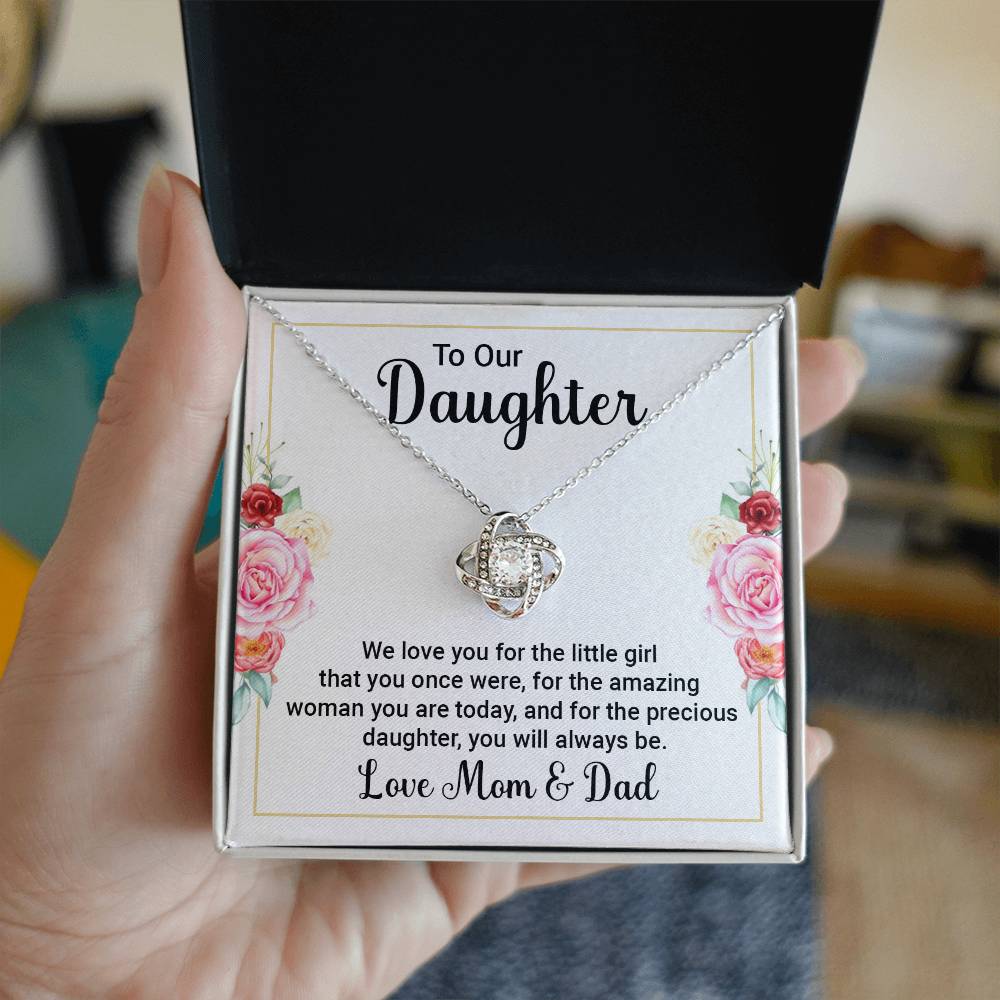 To Our Daughter We Love You Love Knot Necklace