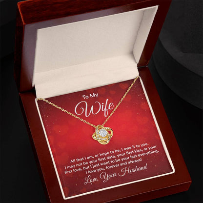 To My Wife All That I Am Love Knot Necklace