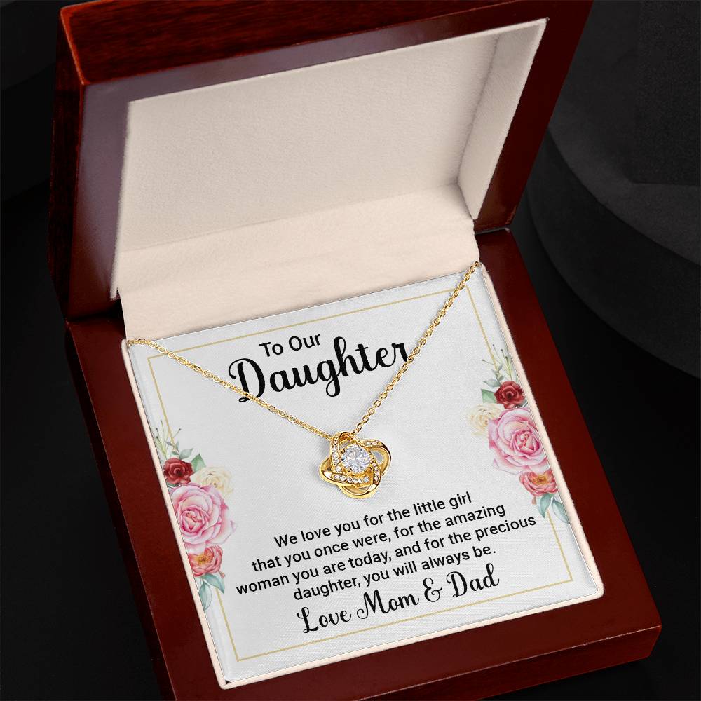 To Our Daughter We Love You Love Knot Necklace
