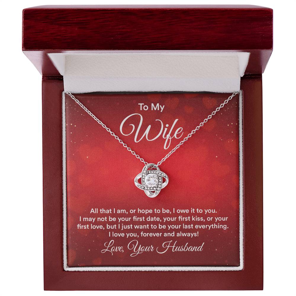 To My Wife All That I Am Love Knot Necklace