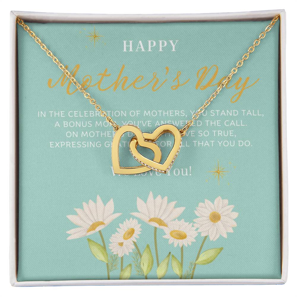 Bonus Mom Happy Mother's Day Interlocking Hearts Necklace - Personalize It Toledo