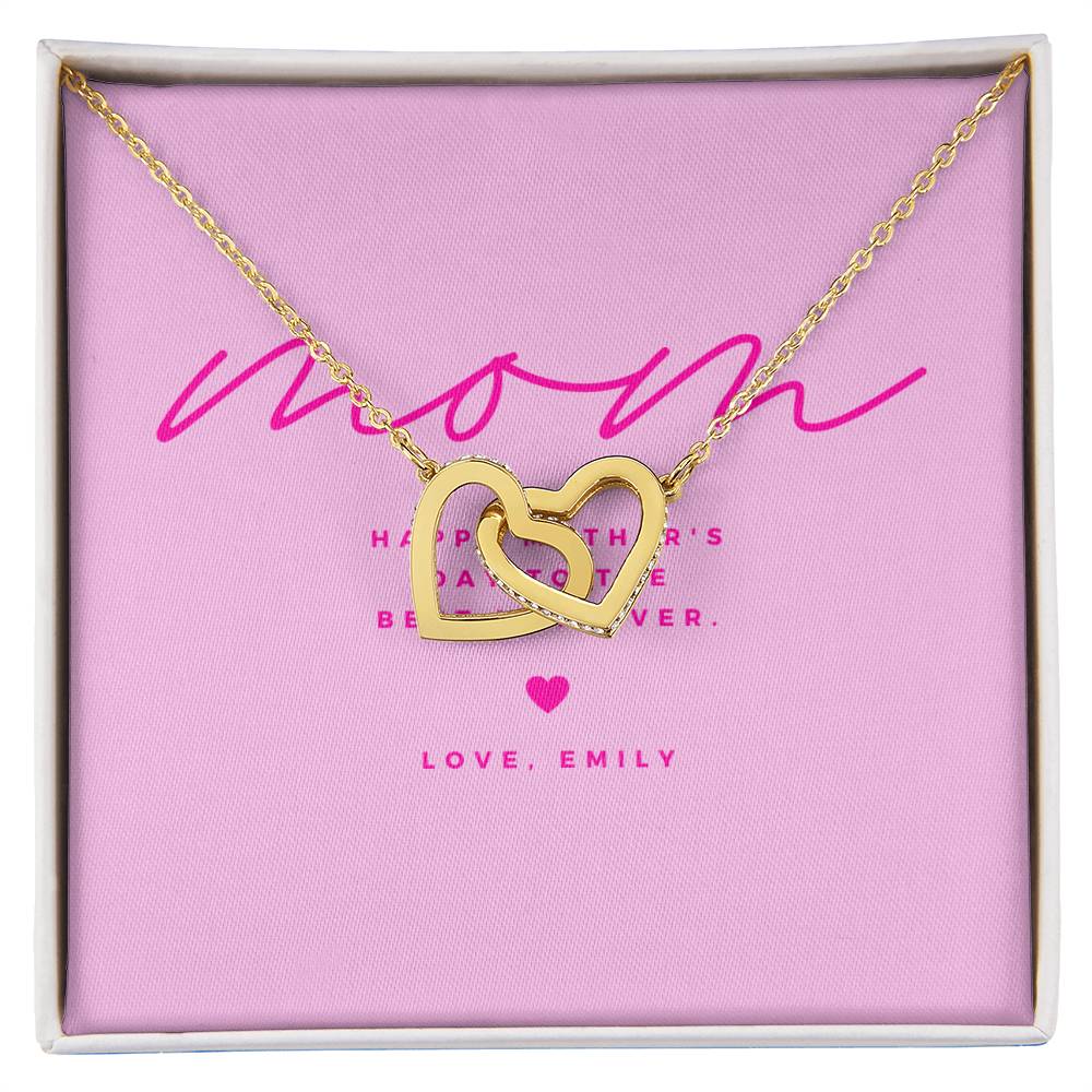 Mom Happy Mother's Day Interlocking Hearts Necklace - Personalize It Toledo