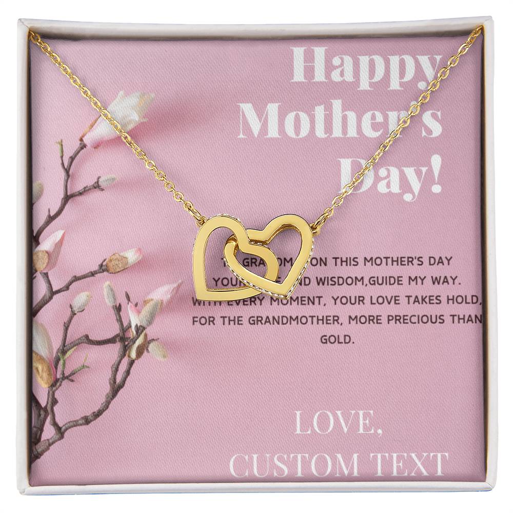 To Grandma Happy Mother's Day Interlocking Hearts Necklace - Personalize It Toledo