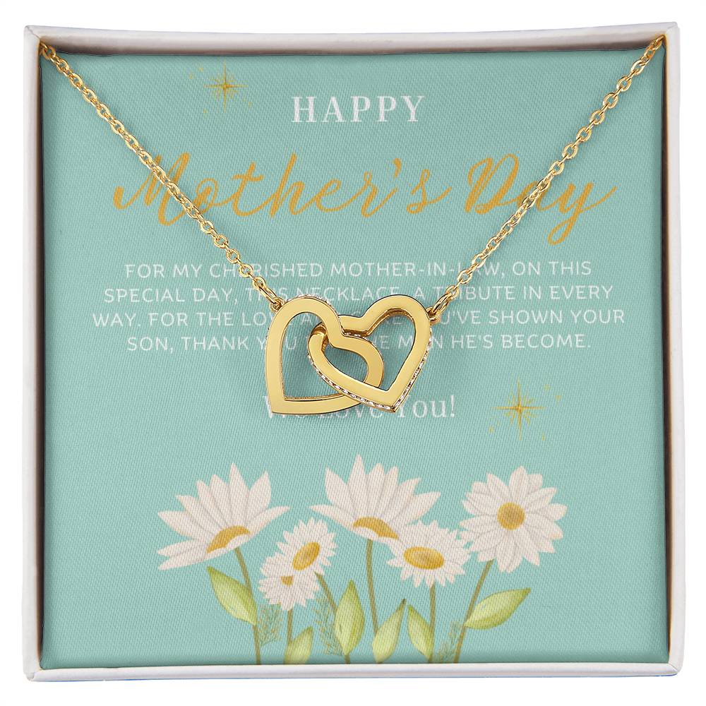 Happy Mother's Day Mother-In-Law Interlocking Hearts Necklace - Personalize It Toledo