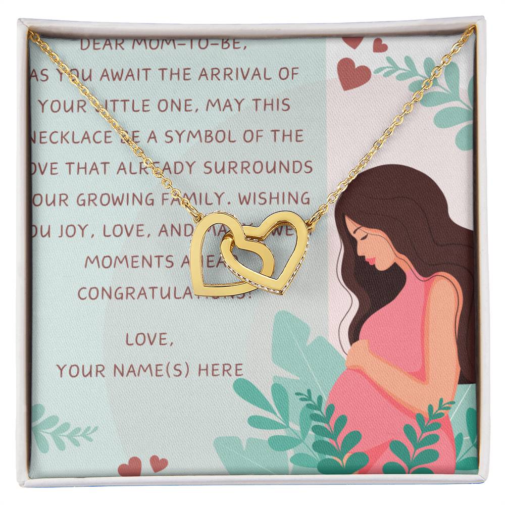 Dear Mom-To-Be Happy First Mother's Day Interlocking Hearts Necklace - Personalize It Toledo