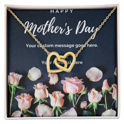 Happy Mother's Day Custom Message Interlocking Hearts Necklace - Personalize It Toledo