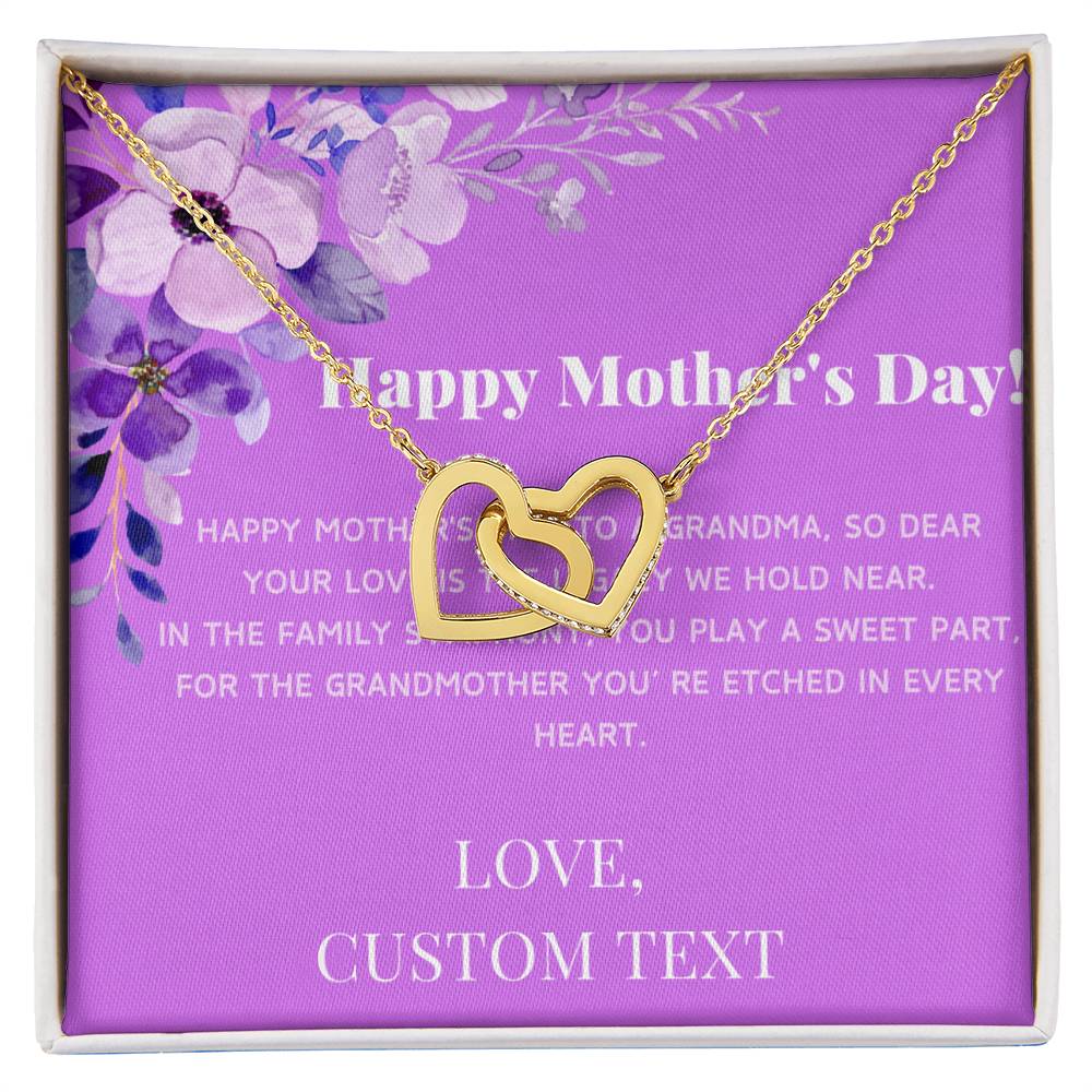 Happy Mother's Day To Grandma Interlocking Hearts Necklace - Personalize It Toledo