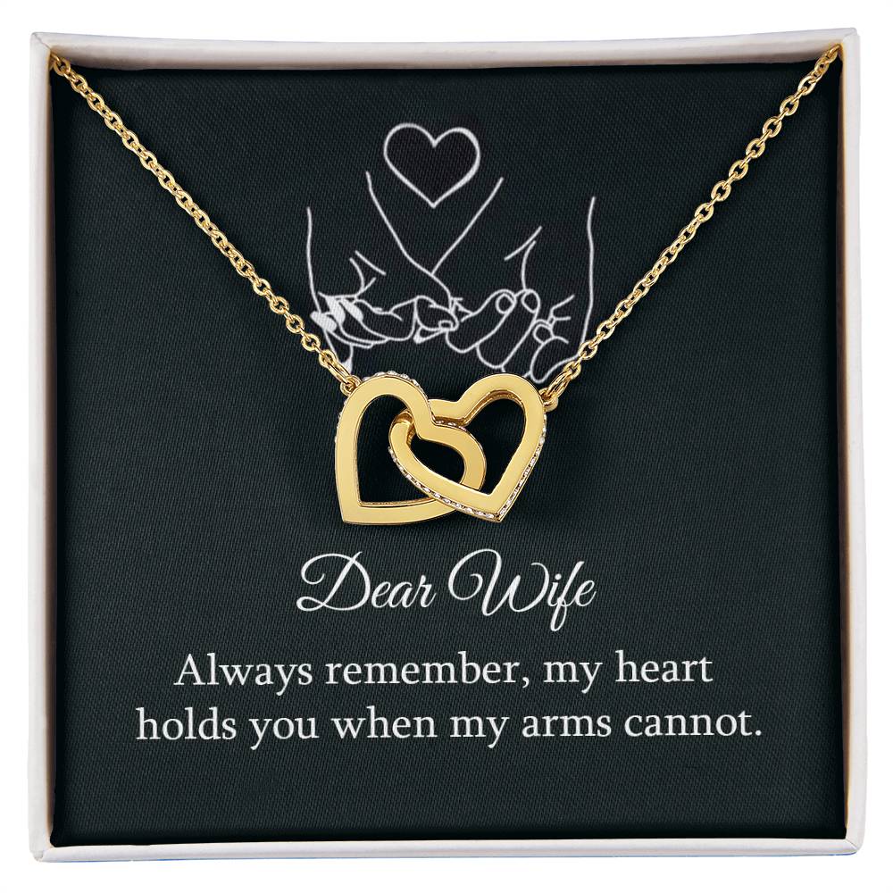 Dear Wife Always Remember Interlocking Hearts Necklace