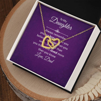 To My Daughter - Always remember Interlocking Hearts Necklace