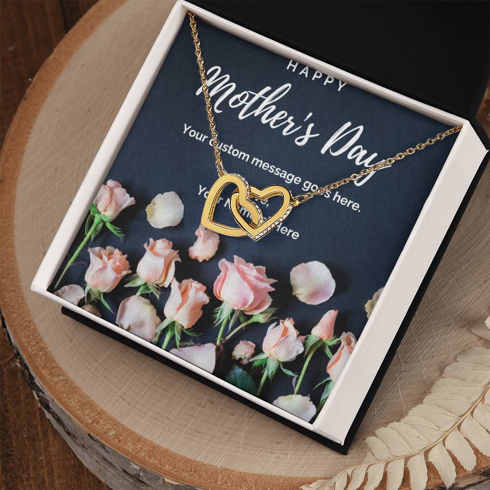 Happy Mother's Day Custom Message Interlocking Hearts Necklace - Personalize It Toledo