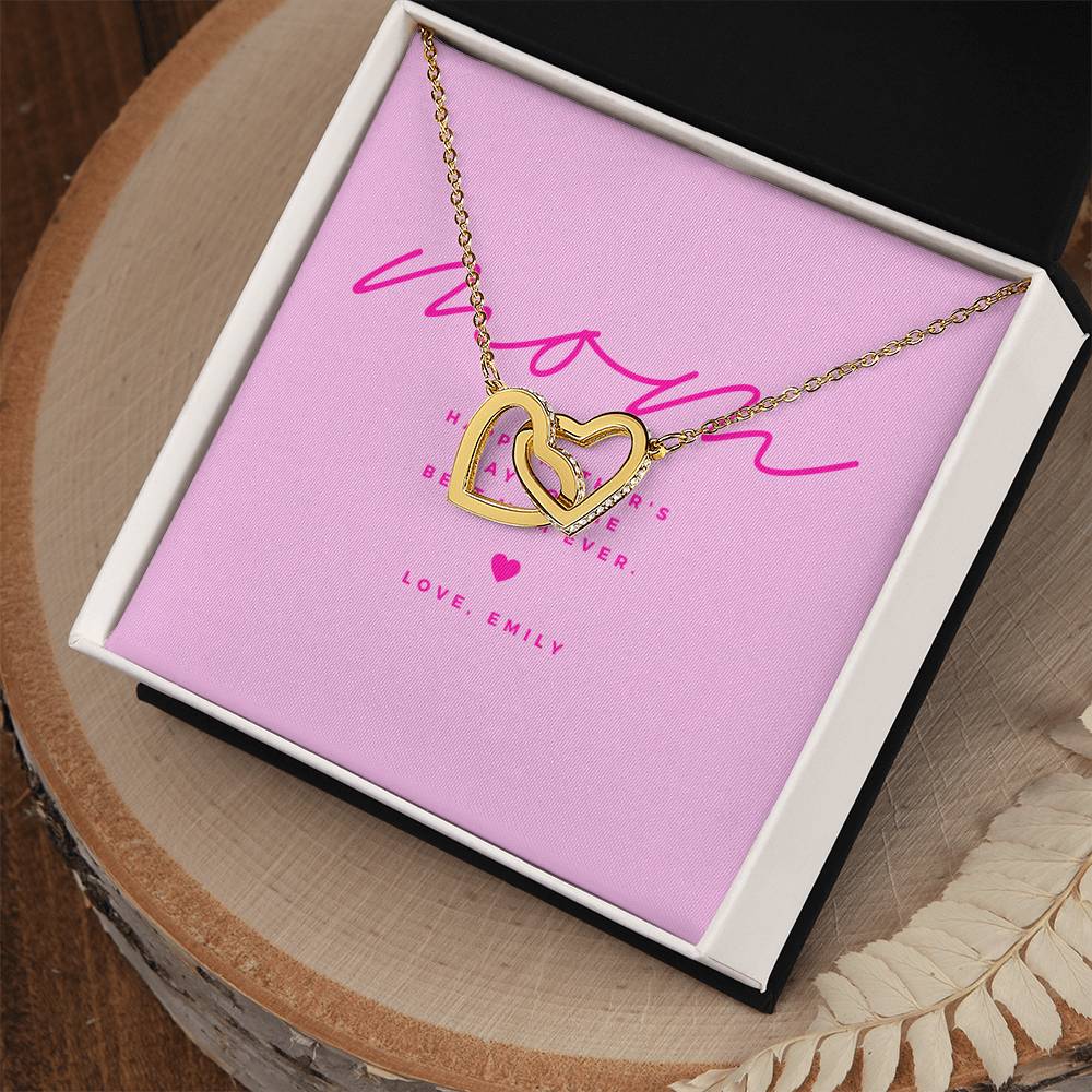 Mom Happy Mother's Day Interlocking Hearts Necklace - Personalize It Toledo