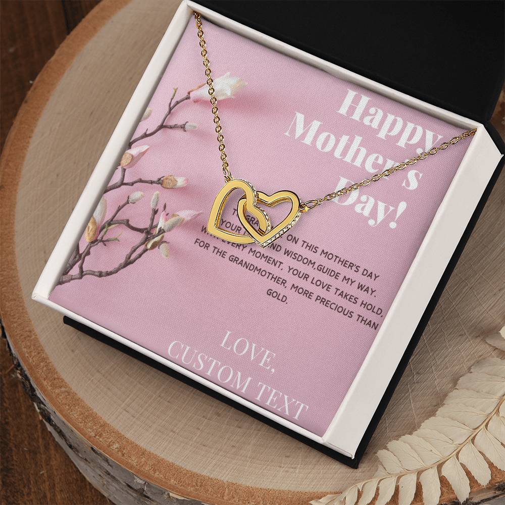 To Grandma Happy Mother's Day Interlocking Hearts Necklace - Personalize It Toledo