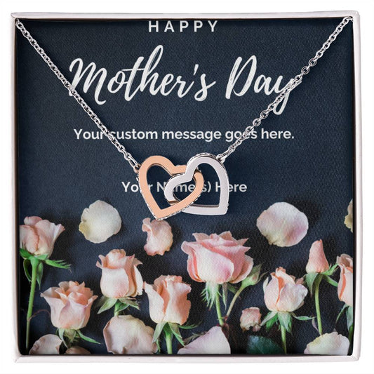 Happy Mother's Day Custom Message Interlocking Hearts Necklace - Personalize It Toledo