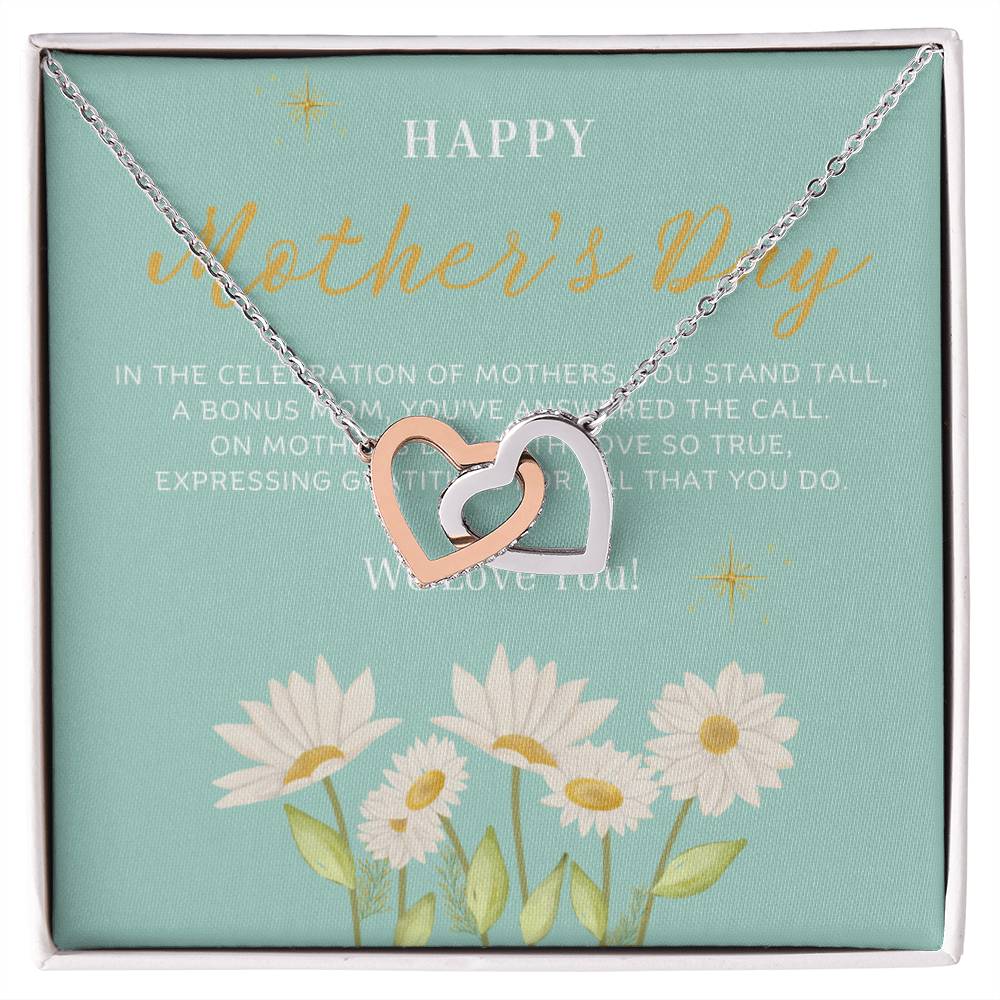 Bonus Mom Happy Mother's Day Interlocking Hearts Necklace - Personalize It Toledo