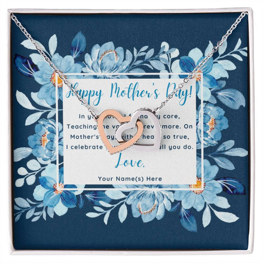 In Your Love I Found My Core Happy Mother's Day Interlocking Hearts Necklace - Personalize It Toledo