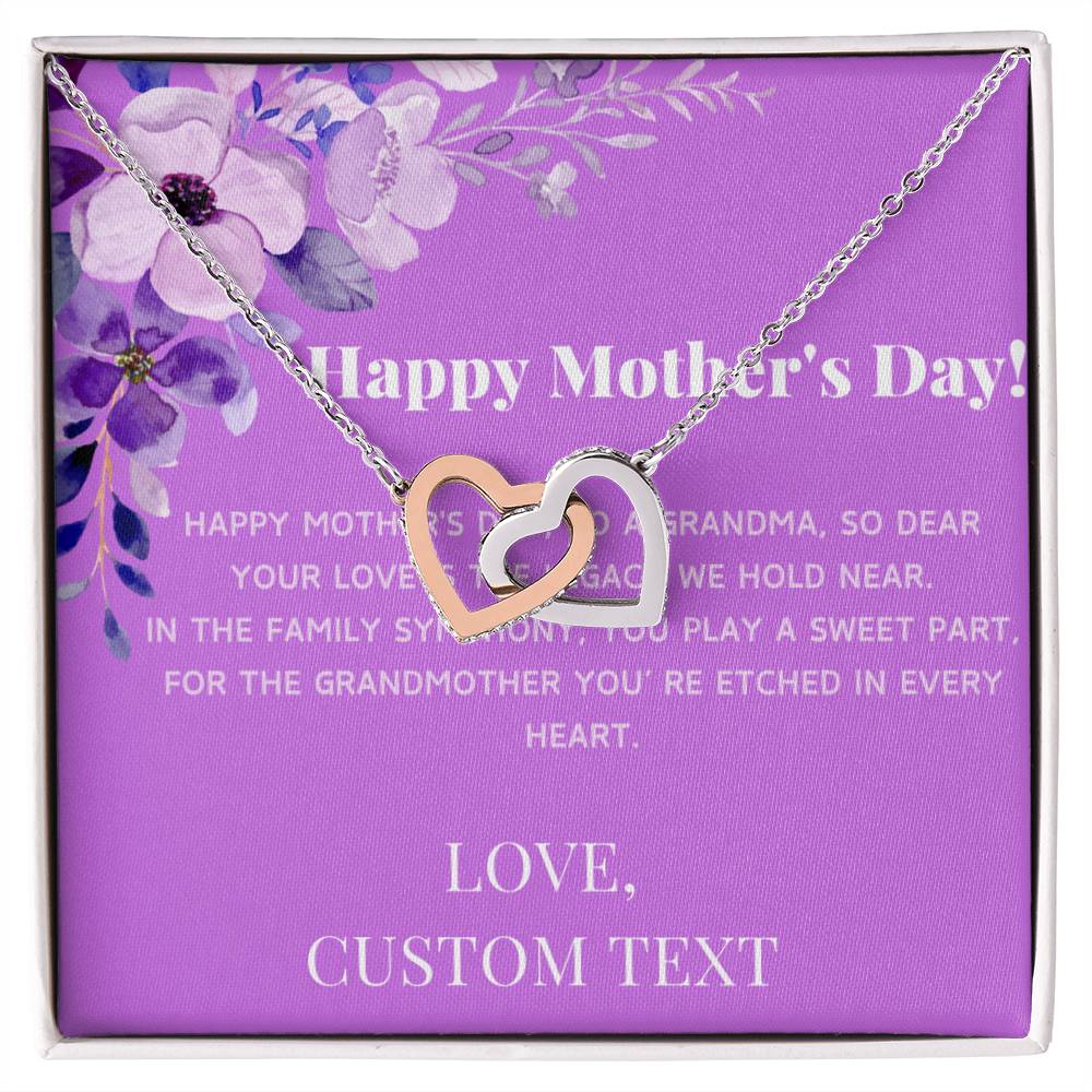 Happy Mother's Day To Grandma Interlocking Hearts Necklace - Personalize It Toledo