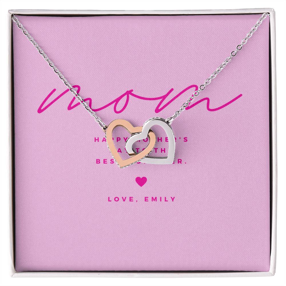 Mom Happy Mother's Day Interlocking Hearts Necklace - Personalize It Toledo