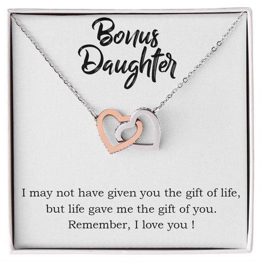 Bonus Daughter Interlocking Hearts Necklace - Step Daughter Interlocking Hearts Necklace - Personalize It Toledo