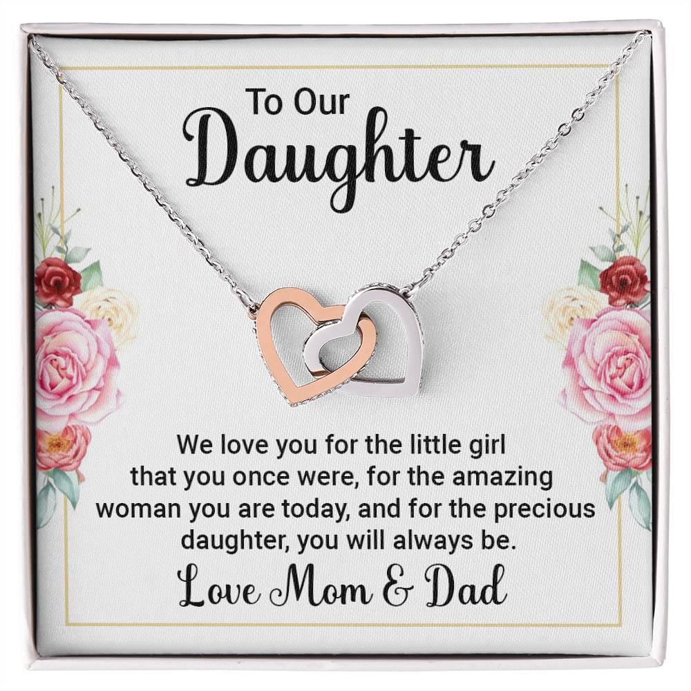 To Our Daughter We Love You Interlocking Hearts Necklace