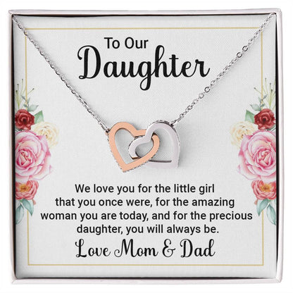 To Our Daughter We Love You Interlocking Hearts Necklace